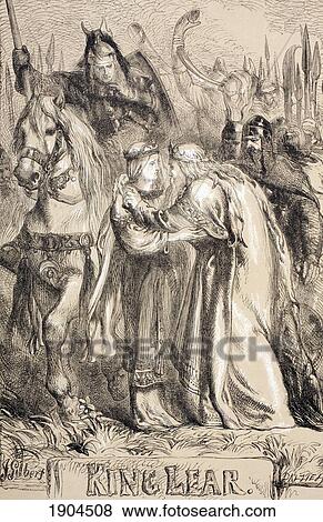 Stock Photo - Illustration By Sir John Gilbert For King Lear By William Shakespeare. From The Illustrated Library Shakspeare, Published London 1890.. Fotosearch
