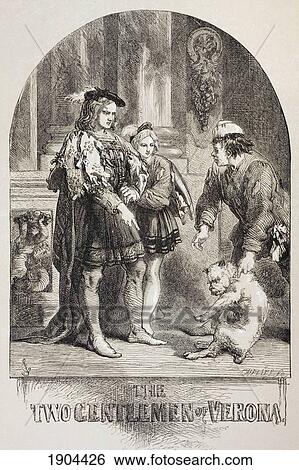 Stock Photograph - Illustration By Sir John Gilbert For The Two Gentlemen Of Verona, By William Shakespeare. From The Illustrated Library Shakspeare, Published London 1890.. Fotosearch