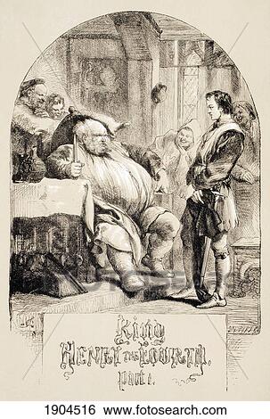 Stock Photograph - Illustration By Sir John Gilbert For King Henry Iv, Part One, By William Shakespeare. From The Illustrated Library Shakspeare, Published London 1890.. Fotosearch