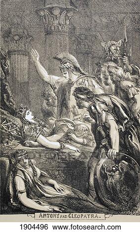 Stock Photograph - Illustration For Antony And Cleopatra By William Shakespeare. From The Illustrated Library Shakspeare, Published London 1890.. Fotosearch