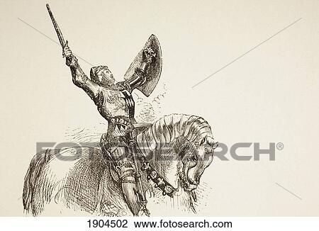 Stock Image - Illustration For King Henry Iv, Part One, By William Shakespeare. From The Illustrated Library Shakspeare, Published London 1890.. Fotosearch