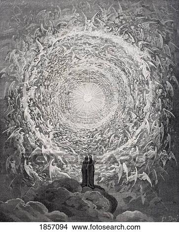 Picture - Illustration For Paradiso By Dante Alighieri Canto Xxxi Lines 1 To 3 By Gustave Dore 1832-1883 French Artist And Illustrator. Fotosearch