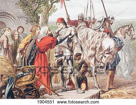 Stock Image - Illustration For Sonnet 37 By William Shakespeare. As A Decrepit Father Takes Delight. Drawn By Sir John Gilbert. From The Illustrated Library Shakspeare, Published London 1890.. Fotosearch