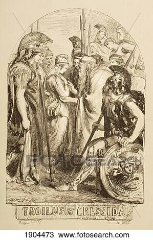 Stock Image - Illustration For Troilus & Cressida By William Shakespeare. From The Illustrated Library Shakspeare, Published London 1890.. Fotosearch