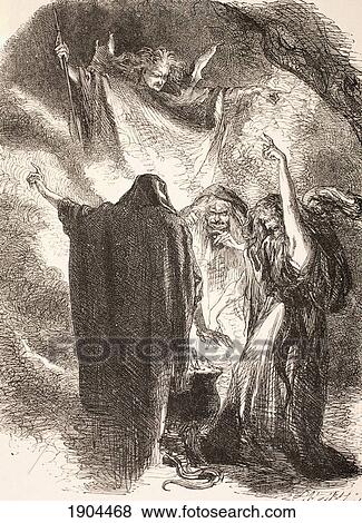 Illustration Of The Witches Around Their Cauldron In Macbeth. From The Illustrated Library Shakspeare, Published London 1890. View Large Photo Image Stock Photo - Illustration Of The Witches Around Their Cauldron In Macbeth. From The Illustrated Library Shakspeare, Published London 1890.. Fotosearch
