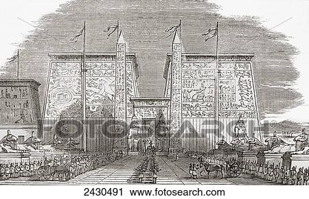 Illustration suggesting how the Propylon or Gate of the Temple of Luxor, Egypt would have looked in its day. From The Imperial Bible Dictionary, published 1889. View Large Photo Image Stock Image - Illustration suggesting how the Propylon or Gate of the Temple of Luxor, Egypt would have looked in its day. From The Imperial Bible Dictionary, published 1889.. Fotosearch