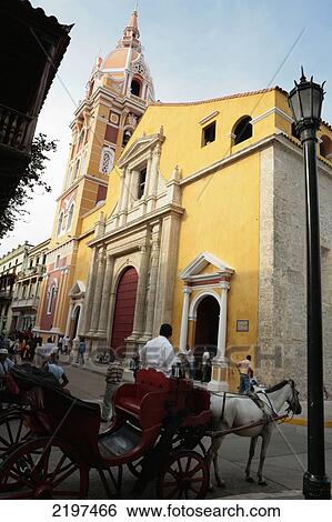 Stock Photograph - Images from the cathedral of Cartagena in the old town, Cartagena, Colombia. Fotosearch