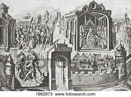 Stock Image - Imaginary Election Of St. Peter As Pope. After A Miniature From The 15Th Century Manuscript The Sainte Escripture. From Science And Literature In The Middle Ages By Paul Lacroix Published London 1878. Fotosearch