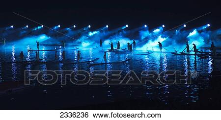 Impressions Light Show On The Li River; Yangshuo, Guangxi, China View Large Photo Image Stock Photograph - Impressions Light Show On The Li River; Yangshuo, Guangxi, China. Fotosearch