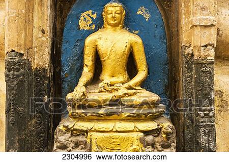 India, Bihar, Statue of Buddha outside Mahabodhi Temple; Bodhgaya View Large Photo Image Stock Photograph - India, Bihar, Statue of Buddha outside Mahabodhi Temple; Bodhgaya. Fotosearch