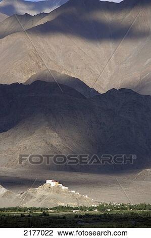 India, Buddhist monastery at foot of mountain; Ladakh View Large Photo Image Stock Image - India, Buddhist monastery at foot of mountain; Ladakh. Fotosearch