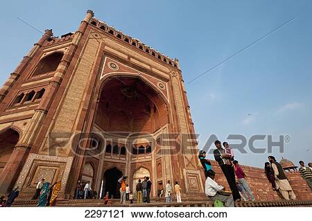India, Fatehpur Sikri; Agra, Buland Darwaza (Great Gate) of Jami Masjid View Large Photo Image Stock Image - India, Fatehpur Sikri; Agra, Buland Darwaza (Great Gate) of Jami Masjid. Fotosearch