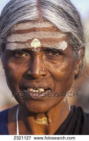 Stock Photo - India, Karnataka, Portrait Of Indian Woman On Gokarna Beach; Gokarna. Fotosearch