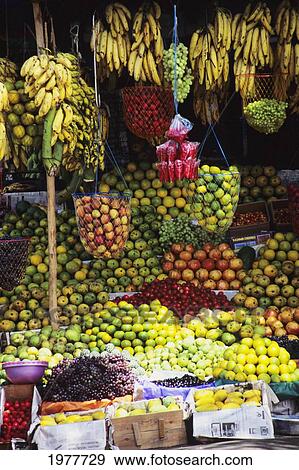 India, Kerala, Fruit Stand, Colorful Display. View Large Photo Image Stock Photo - India, Kerala, Fruit Stand, Colorful Display.. Fotosearch