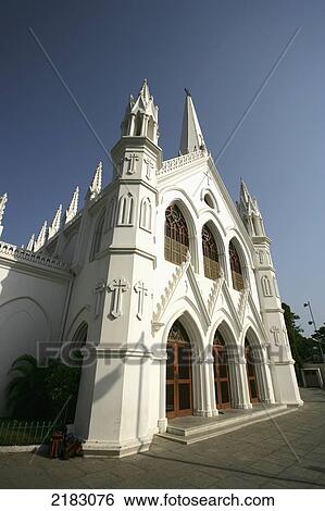 India, Madras, San Thome Cathedral; Chennai View Large Photo Image Stock Photograph - India, Madras, San Thome Cathedral; Chennai. Fotosearch