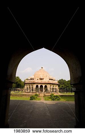 India, New Delhi, Beautiful Peaceful Park, Isa Khan Tomb Burial Sites. View Large Photo Image Stock Photo - India, New Delhi, Beautiful Peaceful Park, Isa Khan Tomb Burial Sites.. Fotosearch