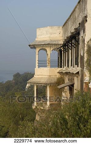 Picture - India, (Palace Of Winds) At Ahilya Fort Hotel Near Maheshwar; Madhya Pradesh, Hawa Mahal. Fotosearch
