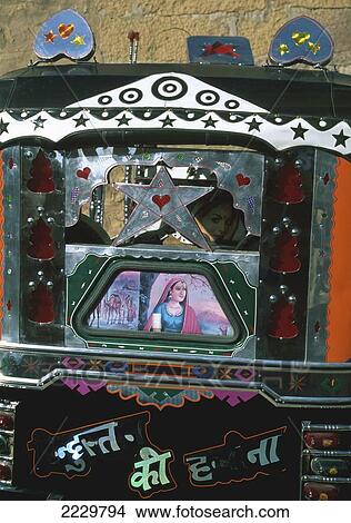 Picture - India, Rajasthan, Decorative Auto Rickshaw; Jaisalmer. Fotosearch