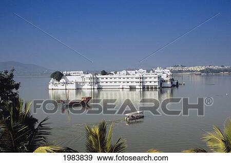 India, Rajasthan, Jag Niwas (Lake Palace) on Lake Pichola; Udaipur View Large Photo Image Stock Photo - India, Rajasthan, Jag Niwas (Lake Palace) on Lake Pichola; Udaipur. Fotosearch