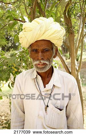 India, Rajasthan, Portrait of local man; Shapura Bagh Village View Large Photo Image Stock Photo - India, Rajasthan, Portrait of local man; Shapura Bagh Village. Fotosearch
