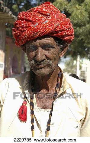 India, Rajasthan, Rajasthani Farmer In Red Turban; Nimaj View Large Photo Image Stock Photography - India, Rajasthan, Rajasthani Farmer In Red Turban; Nimaj. Fotosearch