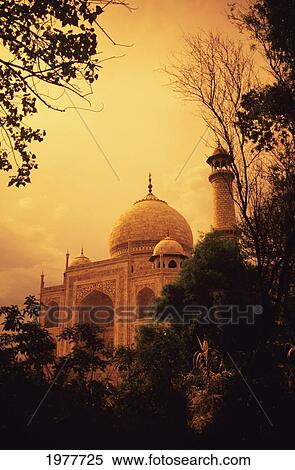 Stock Photography - India, Taj Mahal at dusk; Agra. Fotosearch