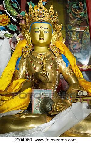 India, Tashiding Monastery; West Sikkim, Gold-plated statue of Vajrasattva (Buddha of Purification) in the Drakkar Tashinding gompa View Large Photo Image Stock Image - India, Tashiding Monastery; West Sikkim, Gold-plated statue of Vajrasattva (Buddha of Purification) in the Drakkar Tashinding gompa. Fotosearch