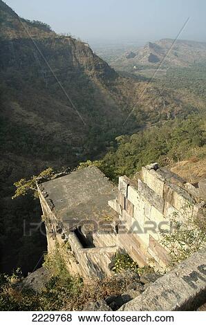 Stock Photo - India, Unesco World Heritage Site Featuring Remains Of 15Th Century City Of Champaner; Gujarat, Champaner-Pavagadh Archaeological Park. Fotosearch