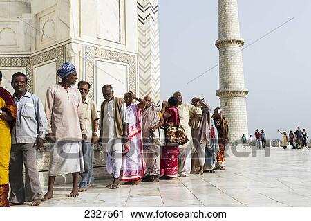 India, Uttar Pradesh, View of people waiting to enter Taj Mahal; Agra View Large Photo Image Stock Image - India, Uttar Pradesh, View of people waiting to enter Taj Mahal; Agra. Fotosearch