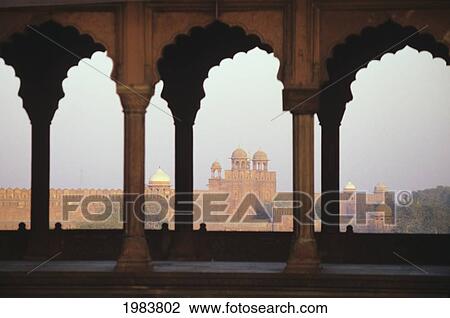 India, View of Red Fort from Jama Masjid (Mosque); Old Delhi View Large Photo Image Stock Image - India, View of Red Fort from Jama Masjid (Mosque); Old Delhi. Fotosearch