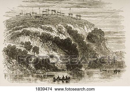 Picture - Indian Burial Ground. From American Pictures Drawn With Pen And Pencil By Rev Samuel Manning Circa 1880. Fotosearch