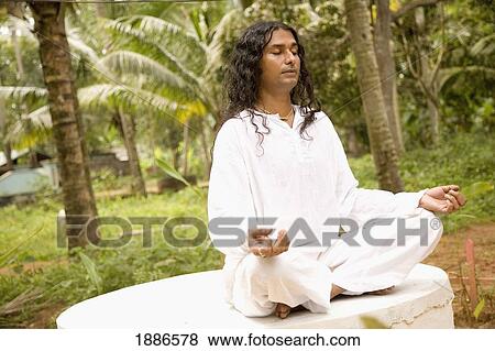 Indian Man Meditating Outside View Large Photo Image Stock Photo - Indian Man Meditating Outside. Fotosearch