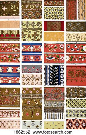 Stock Image - Indian No 7 Plate Lv From The Grammar Of Ornament By Owen Jones Published By Day & Son London 1865. Fotosearch