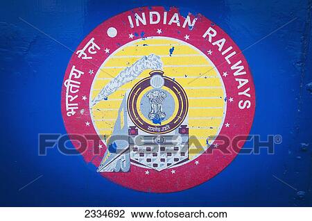 Stock Image - Indian Railway Sign; Darjeeling, West Bengal, India. Fotosearch