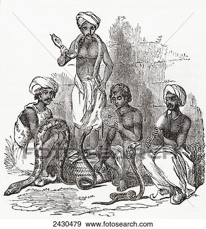 Indian snake charmers in the 19th century. From The Imperial Bible Dictionary, published 1889. View Large Photo Image Stock Photo - Indian snake charmers in the 19th century. From The Imperial Bible Dictionary, published 1889.. Fotosearch