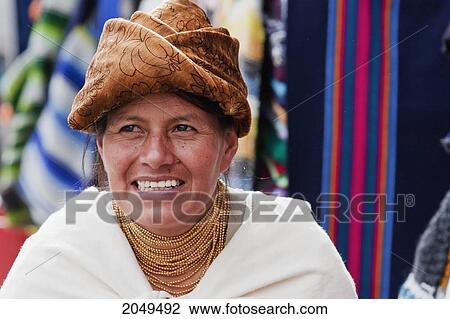 Stock Image - Indian Woman, Cuenca, Azuay, Ecuador. Fotosearch