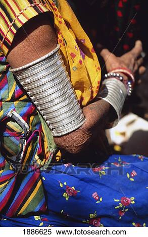 Indian Woman With Silver Arm Bracelet, Close-Up View Large Photo Image Stock Photography - Indian Woman With Silver Arm Bracelet, Close-Up. Fotosearch