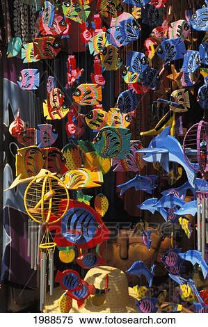 Indonesia, Bali, Colorful Wooden Handpainted Mobiles, Outdoor Storefront View Large Photo Image Stock Photography - Indonesia, Bali, Colorful Wooden Handpainted Mobiles, Outdoor Storefront. Fotosearch