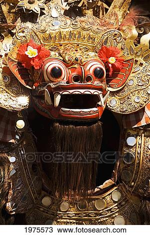 Indonesia, Bali, Dancer In Costume; Batubulan Village, Barong Dance View Large Photo Image Stock Image - Indonesia, Bali, Dancer In Costume; Batubulan Village, Barong Dance. Fotosearch