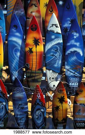 Indonesia, Bali, Kuta Beach, Miniature Surfboards For Sale, Closeup In Store View Large Photo Image Stock Photo - Indonesia, Bali, Kuta Beach, Miniature Surfboards For Sale, Closeup In Store. Fotosearch