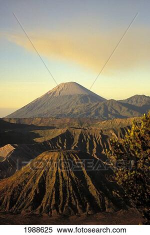 Stock Photography - Indonesia, Java, Bromo Tengger Semeru National Park, View Of Craters Ingolden Light. Fotosearch
