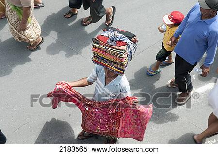 Indonesia, People On Street; Bali View Large Photo Image Stock Photography - Indonesia, People On Street; Bali. Fotosearch