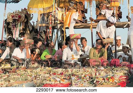 Indonesia, Traditonal Procession At Sunrise; Bali View Large Photo Image Stock Photo - Indonesia, Traditonal Procession At Sunrise; Bali. Fotosearch