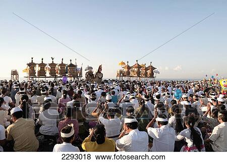 Indonesia, Traditonal Procession At Sunrise; Bali View Large Photo Image Stock Photo - Indonesia, Traditonal Procession At Sunrise; Bali. Fotosearch