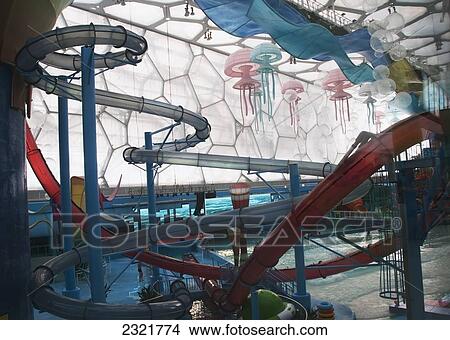 Indoor waterpark built for 2008 Olympic Summer Village and Bird's Nest Stadium; Beijing, China View Large Photo Image Picture - Indoor waterpark built for 2008 Olympic Summer Village and Bird's Nest Stadium; Beijing, China. Fotosearch