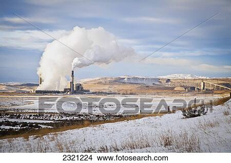 Picture - Industrial complex at winter; Wyoming, USA. Fotosearch