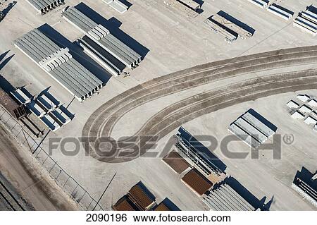 Industrial Yard Seen From A Hot Air Balloon In Albuquerque, New Mexico, Usa View Large Photo Image Stock Photograph - Industrial Yard Seen From A Hot Air Balloon In Albuquerque, New Mexico, Usa. Fotosearch
