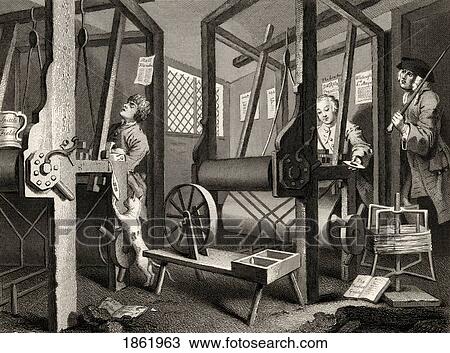 Industry And Idleness The Fellow Prentices At Their Looms From The Original Design By Hogarth From The Works Of Hogarth Published London 1833 View Large Photo Image Stock Image - Industry And Idleness The Fellow Prentices At Their Looms From The Original Design By Hogarth From The Works Of Hogarth Published London 1833. Fotosearch