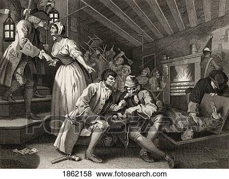 Industry And Idleness The Idle Prentice Betrayed By A Prostitute From The Original Design By Hogarth From The Works Of Hogarth Published London 1833 View Large Photo Image Stock Photo - Industry And Idleness The Idle Prentice Betrayed By A Prostitute From The Original Design By Hogarth From The Works Of Hogarth Published London 1833. Fotosearch