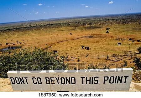 Stock Image - Information Sign At Savannah. Fotosearch